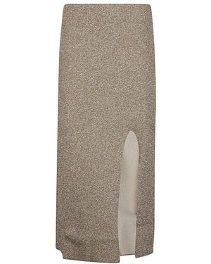Circus Hotel Viscose Blend Midi Skirt - Gray