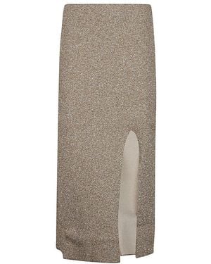 Circus Hotel Viscose Blend Midi Skirt - Gray