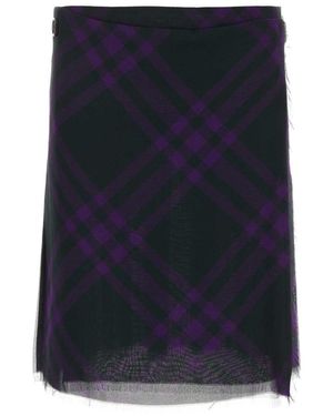 【関税&送料込】Burberry Check-P Attern Kilt Burberry Check-P'Attern Kilt in Black | Lyst