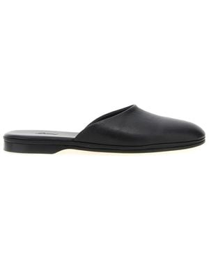 Brioni Leather Sabots - Black