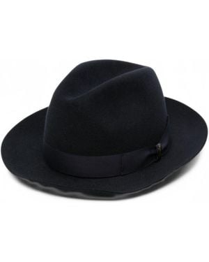 Borsalino Logo Fedora Hat - Black