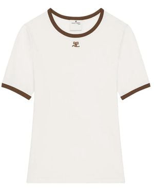 Courreges Round Neck T-Shirt - White