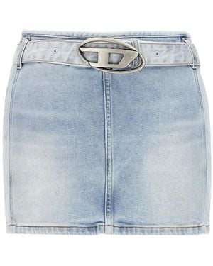 DIESEL Light De-Flip-S Denim Miniskirt - Blue