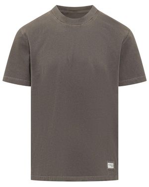 Fay Solid Crew Neck T-Shirt - Gray