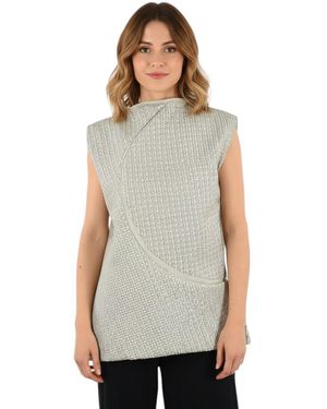 Rick Owens Textured Crew Neck Top - White