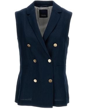 Max Mara Notched Lapel Blazer - Blue
