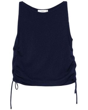 DUNST Solid Round Neck Top - Blue