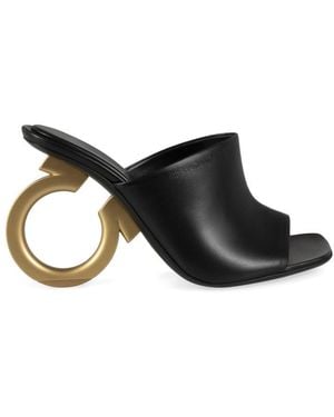 Ferragamo Solid Astro Heels - Black