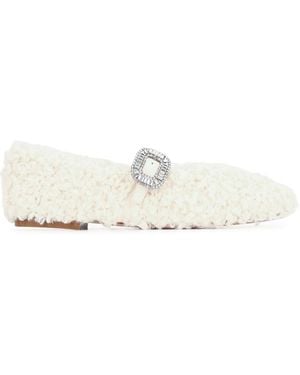 Roger Vivier Round-Toe Ballet Flats - White