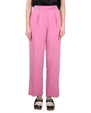 Alysi Straight Pleated Pants - Pink