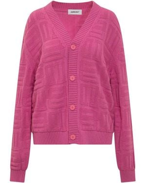 Ambush Knitted V Neck Cardigan - Pink