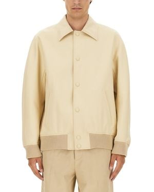Lanvin Solid Shirt Collar Jacket - Natural