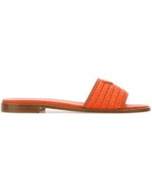 Prada Woven Sandals - Orange