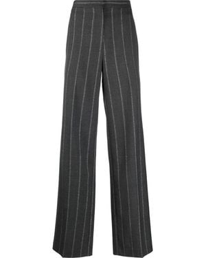 Stella McCartney Wide Leg Pinstripe Pants - Gray