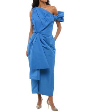 McQueen One Shoulder Midi Dress - Blue