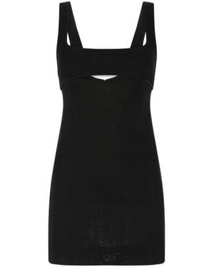 Saint Laurent Viscose Blend Mini Dress - Black