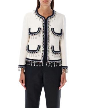 DSquared² Embellished Round Neck Blazer - Blue