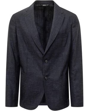 BOSS Notched Lapel Blazer - Blue