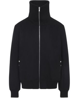 Rick Owens High Neck Wool Jacket - Black