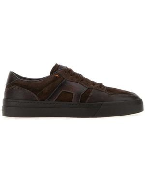 Santoni Lace Up Sneakers - Black
