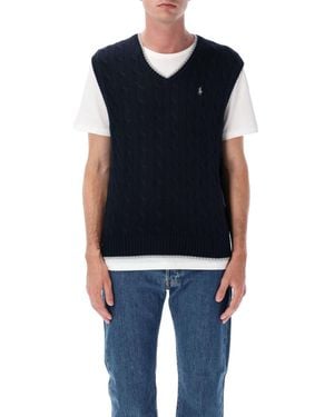 Ralph Lauren Cable-Knit Cotton Sweater - Blue
