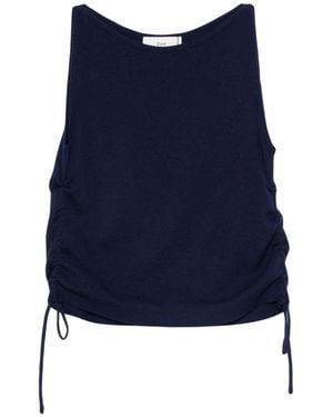 DUNST Solid Round Neck Top - Blue