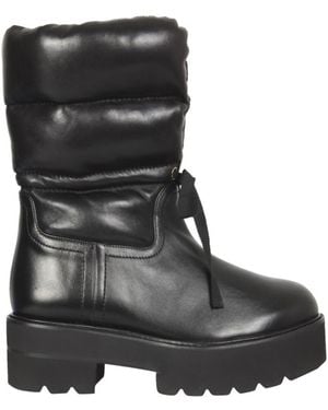 Stuart Weitzman Lace Up Boots - Black