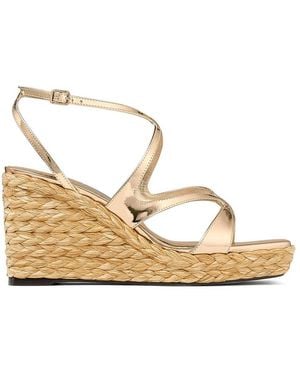 Jimmy Choo Ankle Strap Wedges - Metallic