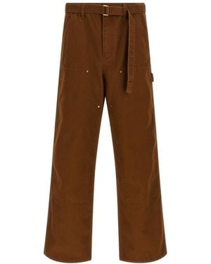 Sacai Flat Front Pants - Brown