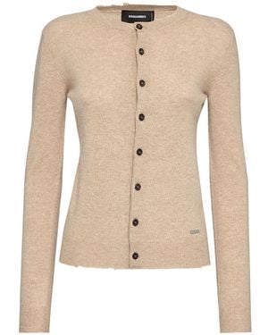 DSquared² Crew Neck Cardigan - Natural