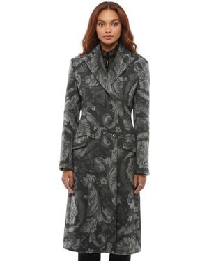 Versace Paisley Trench Coat - Gray