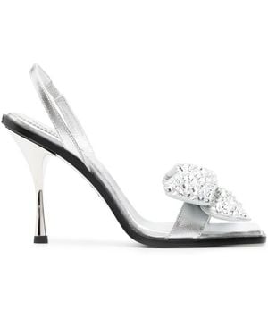 DSquared² Rhinestone Details Heel Sandals - White