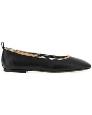 Burberry Leather Ballet Flats - Black