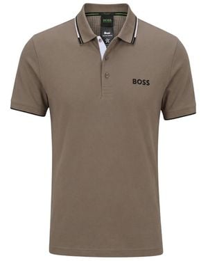 BOSS Logo Shirt Collar Polo - Brown