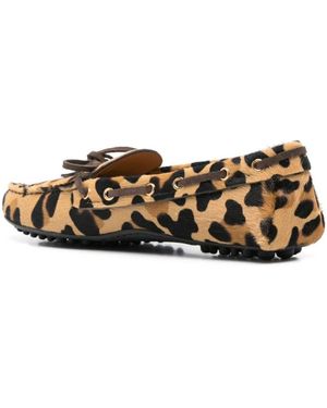 Car Shoe Leopard Print Moccasins in Blue | Lyst