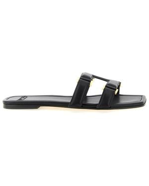 Elisabetta Franchi Leather Sandals - Black