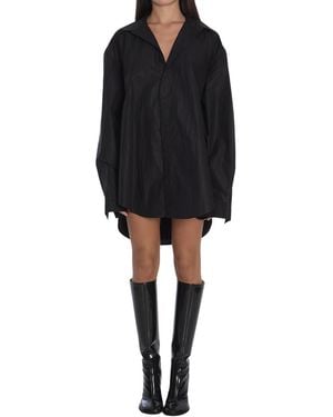 Balenciaga Shirt Collar Mini Dress - Black