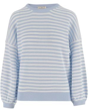 Bruno Manetti Stripes Round Neck Sweater - Blue