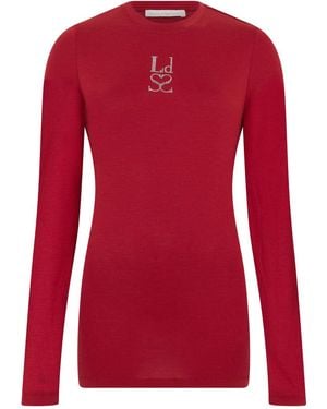 Ludovic de Saint Sernin Logo Crew Neck Top - Red