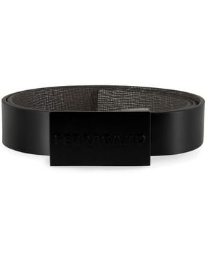 Ferragamo Solid Reversible Belt - Black