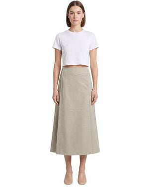 Rier Solid Midi Skirt - Natural