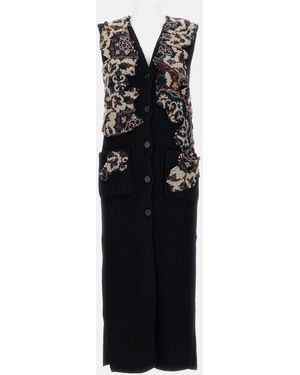 DURAZZI MILANO Long Knit Vest Dress - Black