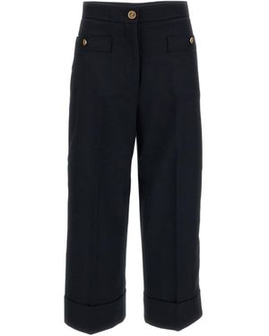 Thom Browne Tailored Hopsack Wool Straight-Leg Trousers - Black