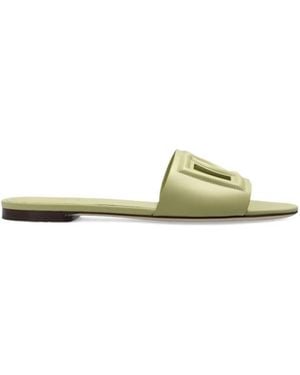 Dolce & Gabbana Open Toe Flats - Metallic