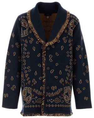 Alanui Midnight Jacquard Cardigan - Blue