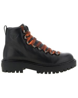 Prada Lace-Up Boots - Black