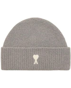 Ami Paris Logo Beanie Cap - Grey