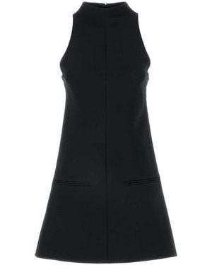 Courreges Sleeveless Twill A-Line Dress - Black