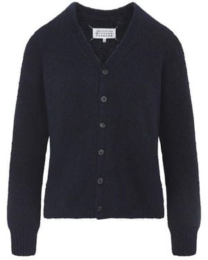 Maison Margiela Wool Blend Cardigan - Blue