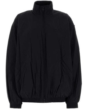 Balenciaga Slate Tech Fabric Oversize Windbreaker - Black